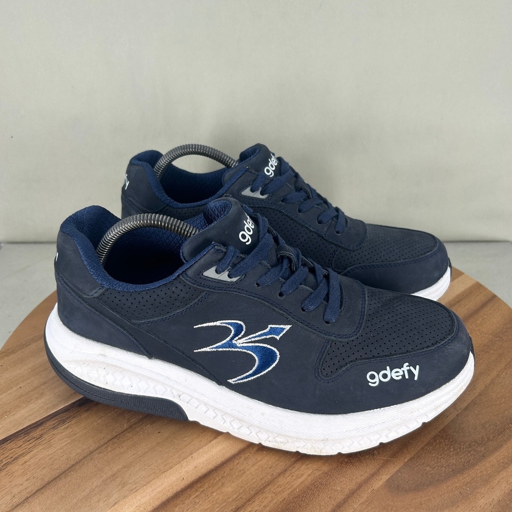 Gravity Defyer G-Defy Mens 10 Blue Leather Walking Shoes TB9023MWU-W VersoShock